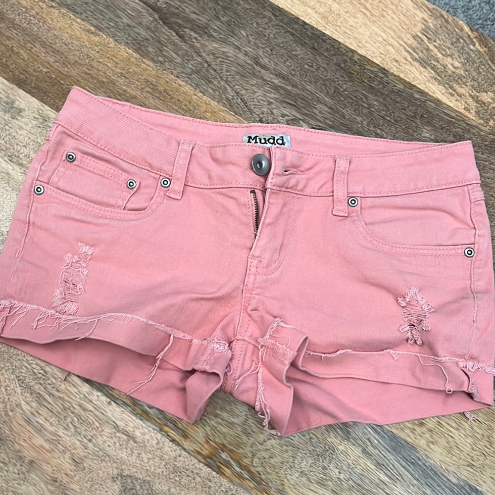 Mudd, pink, jean shorts, size 9